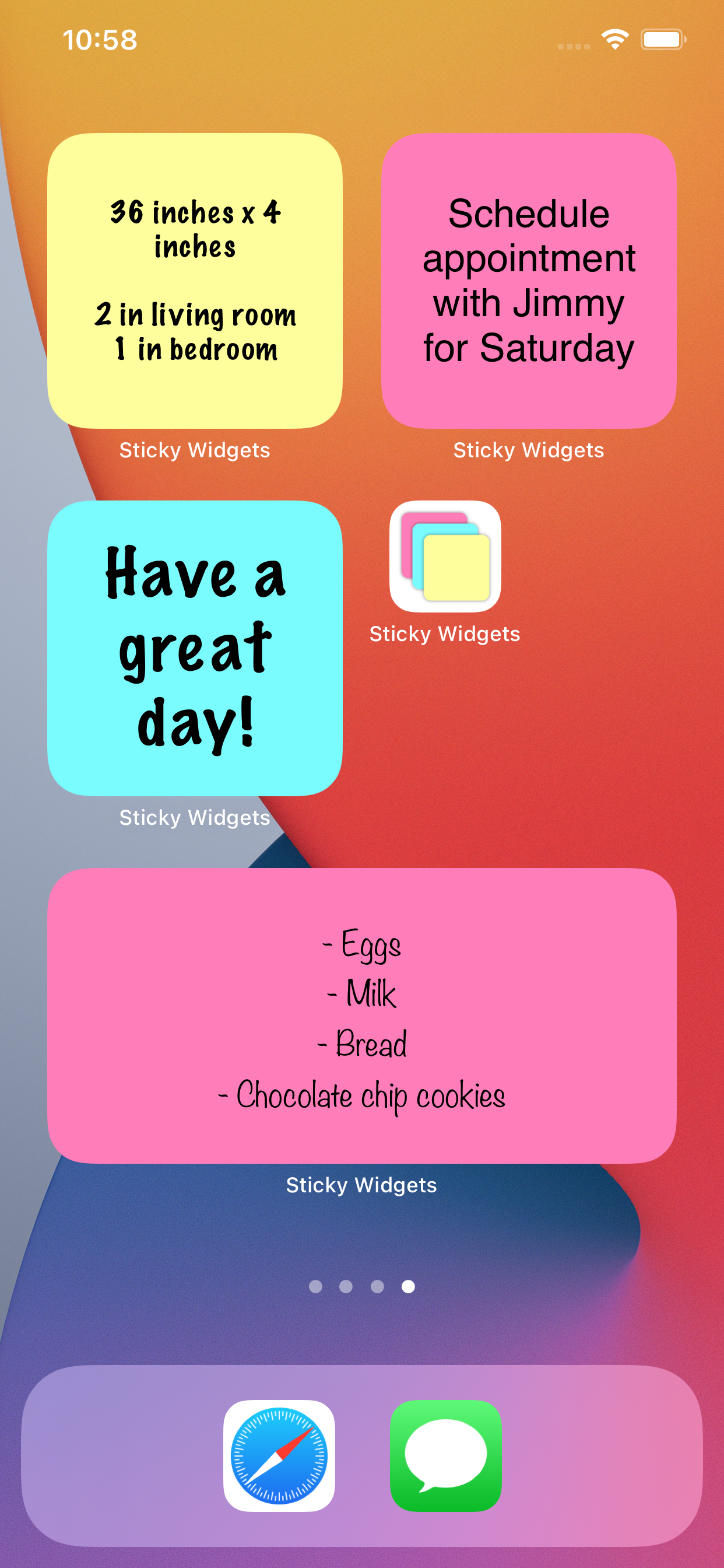 Sticky Widgets